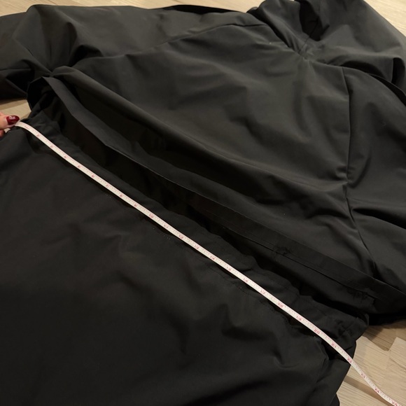 Black Double-Breasted Fleece-Lined Trench Coat - Picture 7 of 7